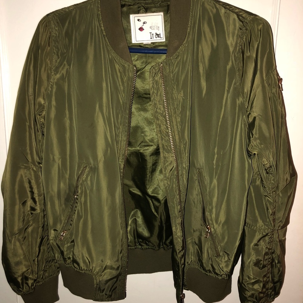 Green bomber jacket